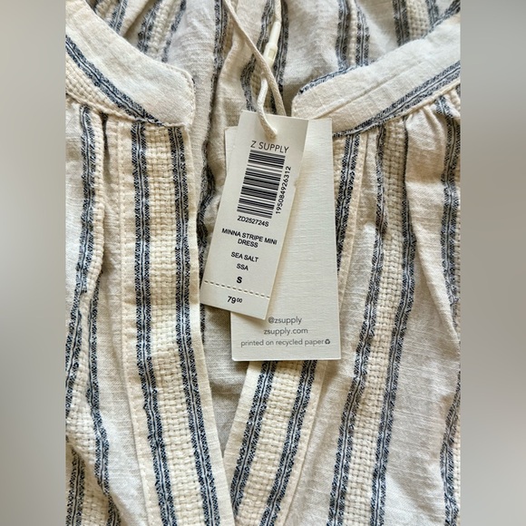 NWT Z Supply Women’s Minna Mini Dress Sea Salt Stripe Size Small - Picture 5 of 8
